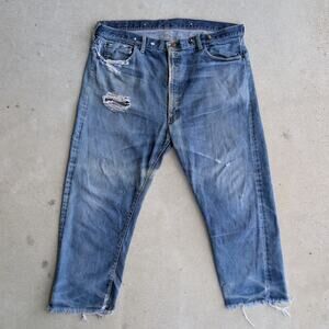 Vintage Levis Big E 505 Selvedge Denim Redline Talon 42 #5 Button 60s Jeans 41"